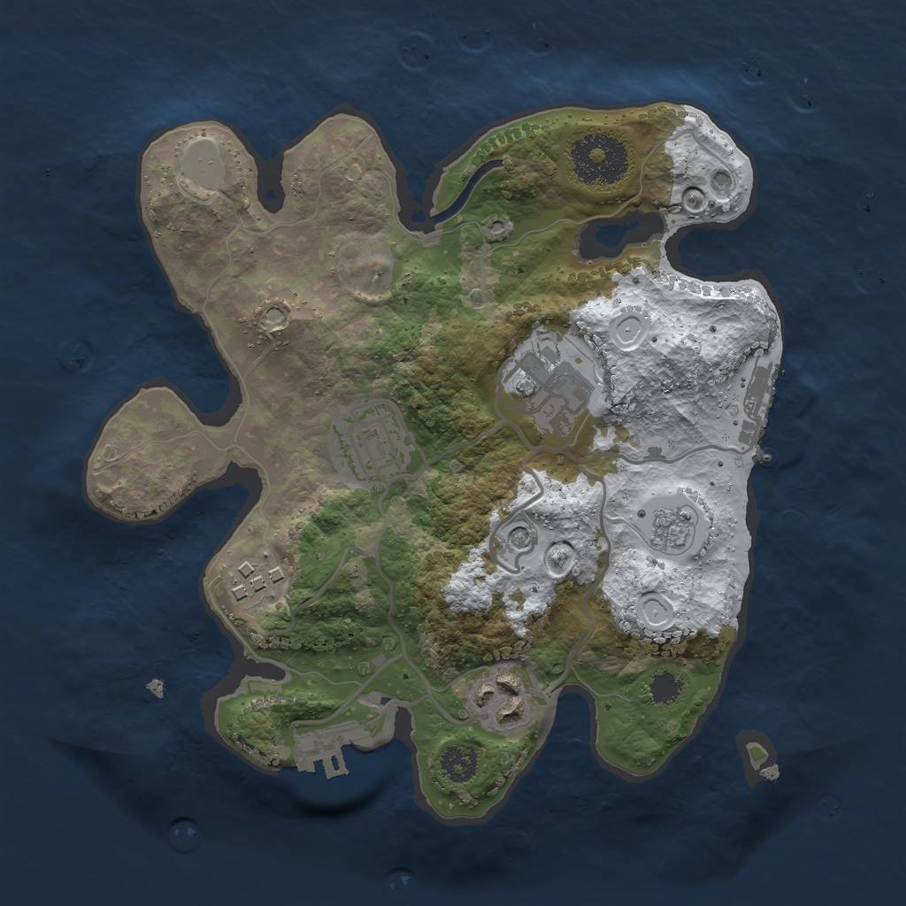 Rust Map: Procedural Map, Size: 2500, Seed: 698478946, 13 Monuments