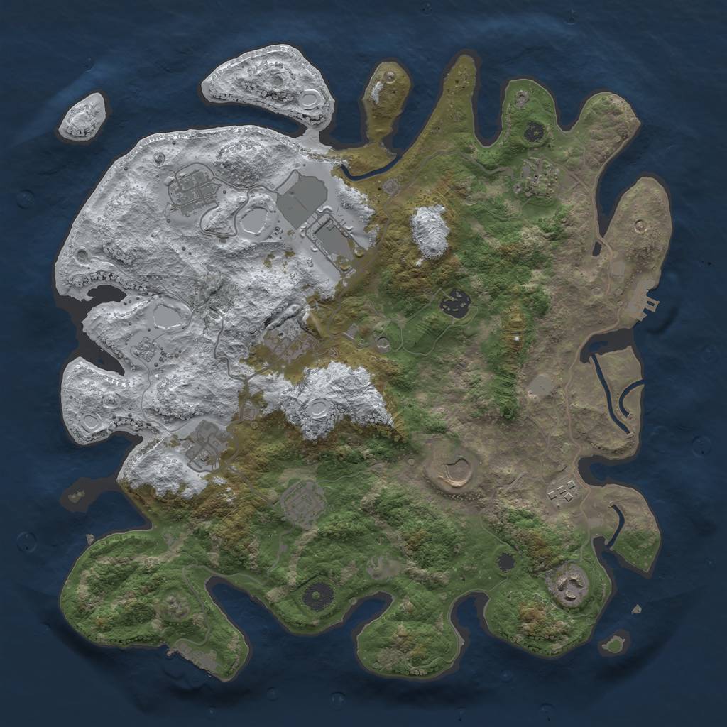 Rust Map: Procedural Map, Size: 3750, Seed: 15636856, 19 Monuments