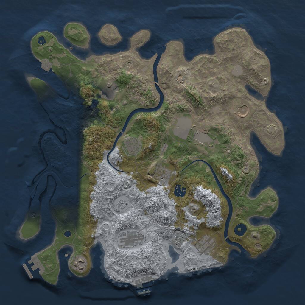 Rust Map: Procedural Map, Size: 3750, Seed: 1868215901, 16 Monuments