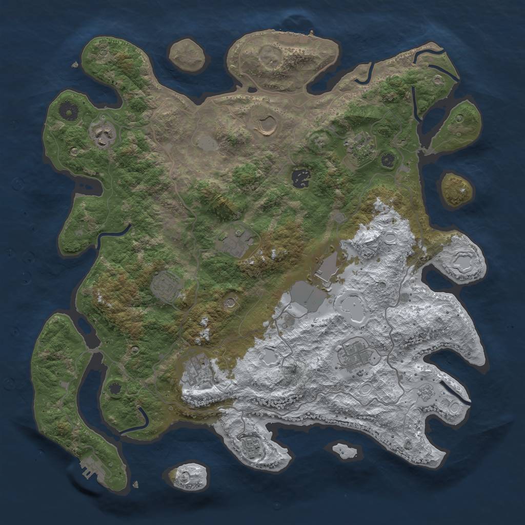 Rust Map: Procedural Map, Size: 4000, Seed: 3062022, 19 Monuments