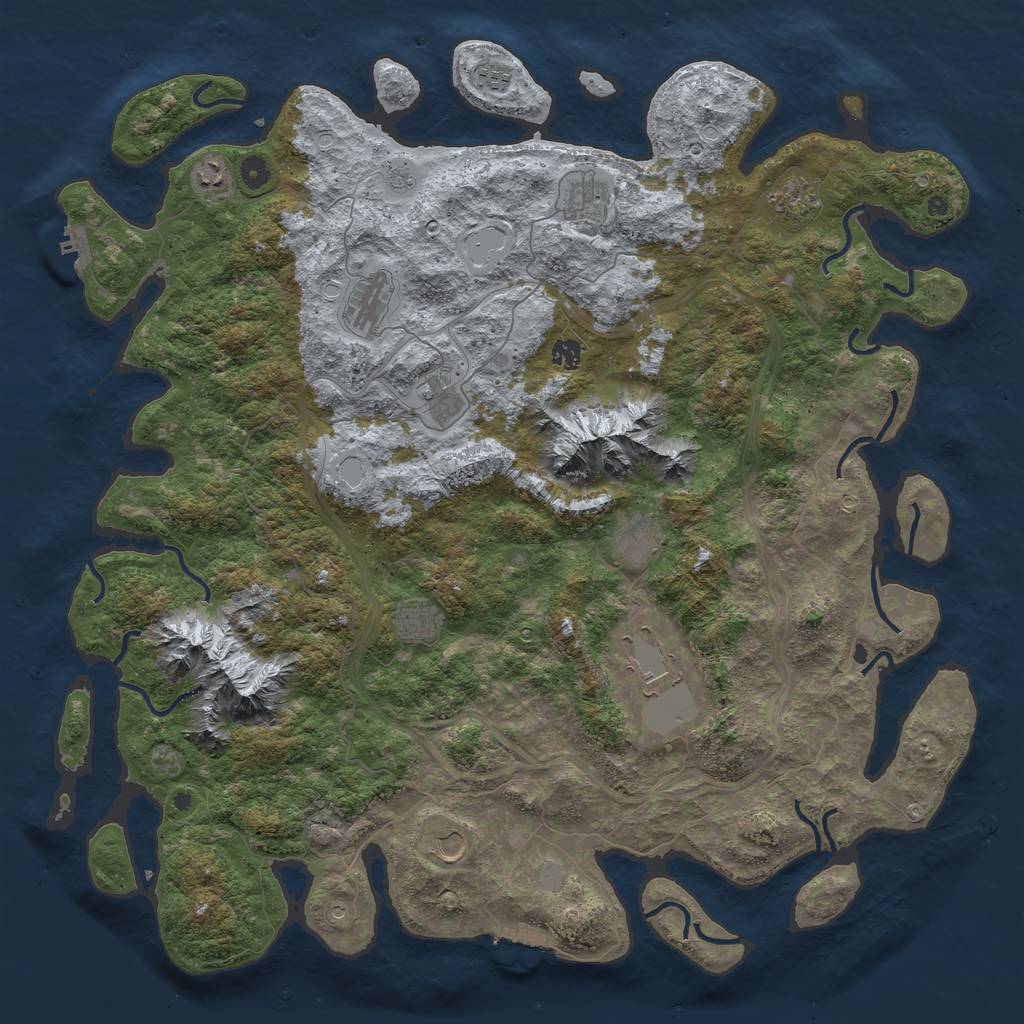 Rust Map: Procedural Map, Size: 5000, Seed: 1971458, 18 Monuments
