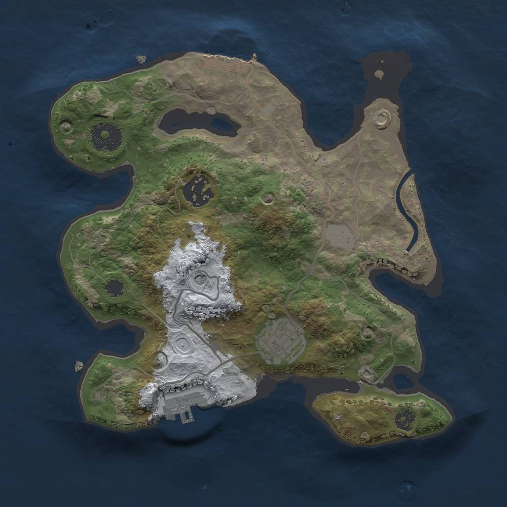 Rust Map: Procedural Map, Size: 2500, Seed: 158361285, 10 Monuments