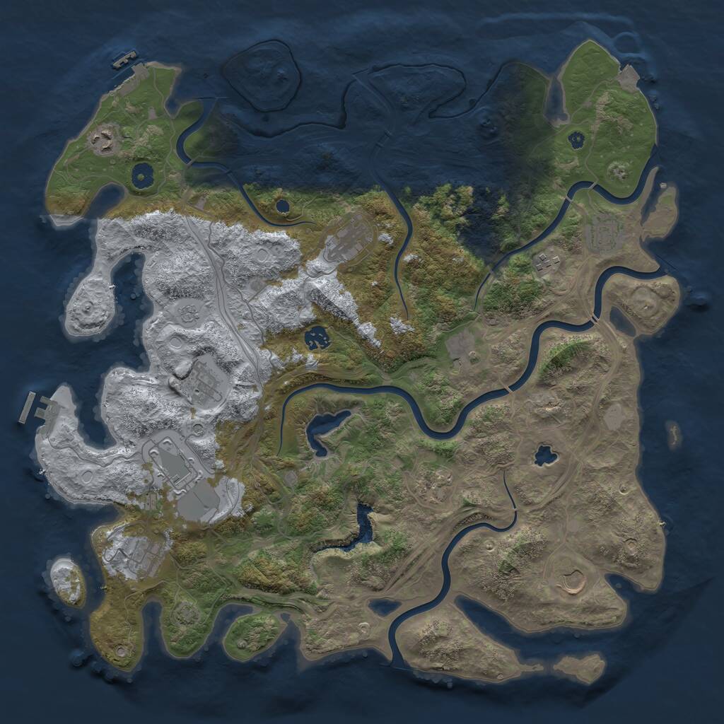 Rust Map: Procedural Map, Size: 4450, Seed: 130, 17 Monuments