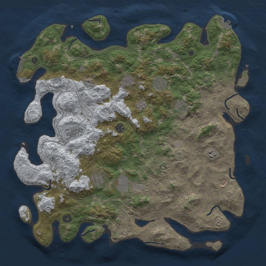 Rust Map: Procedural Map, Size: 4450, Seed: 130, 20 Monuments