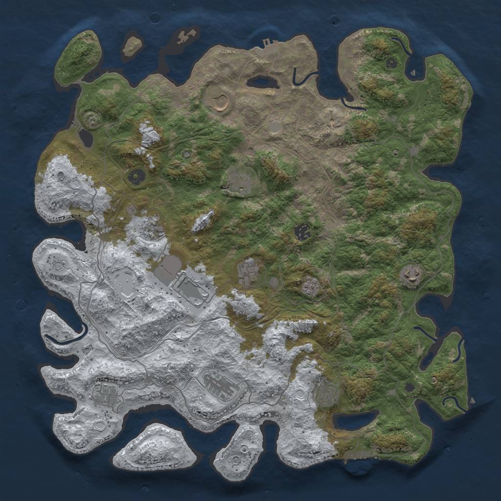 Rust Map: Procedural Map, Size: 4500, Seed: 1385, 20 Monuments