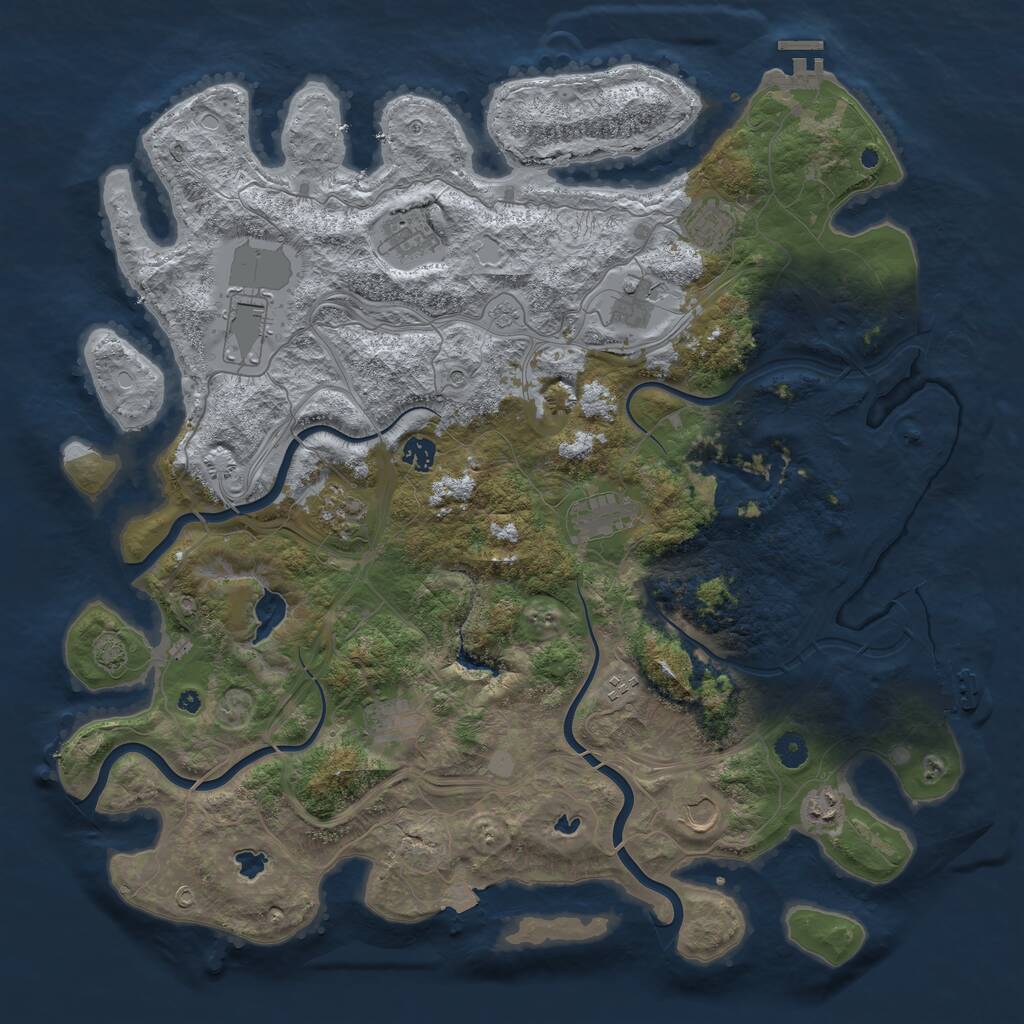 Rust Map: Procedural Map, Size: 4550, Seed: 648252, 17 Monuments