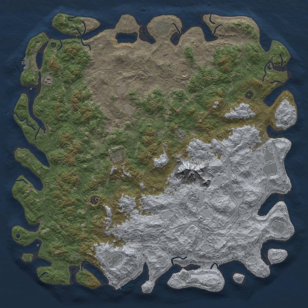 Rust Map: Procedural Map, Size: 6000, Seed: 1446721984, 20 Monuments