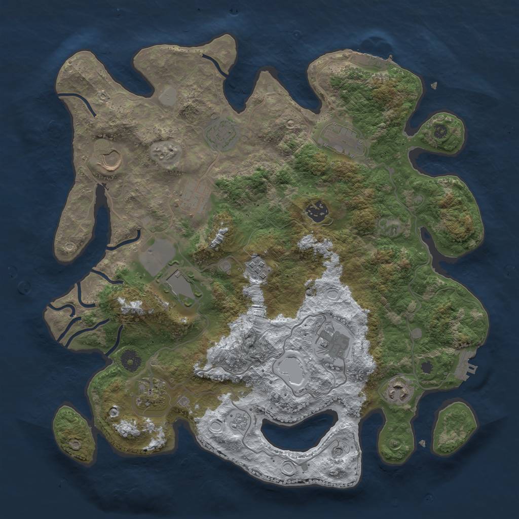 Rust Map: Procedural Map, Size: 3750, Seed: 1083272628, 19 Monuments