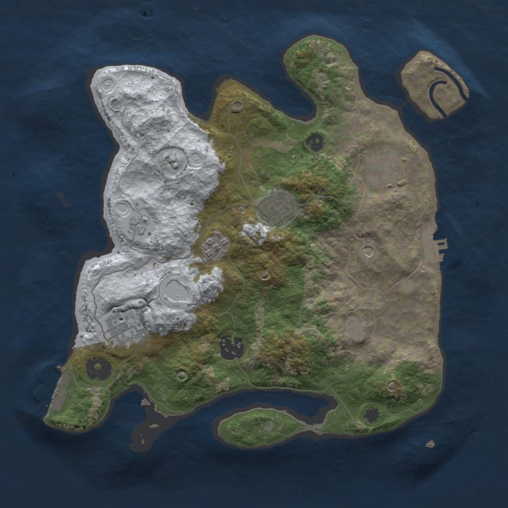 Rust Map: Procedural Map, Size: 3000, Seed: 40028922, 14 Monuments
