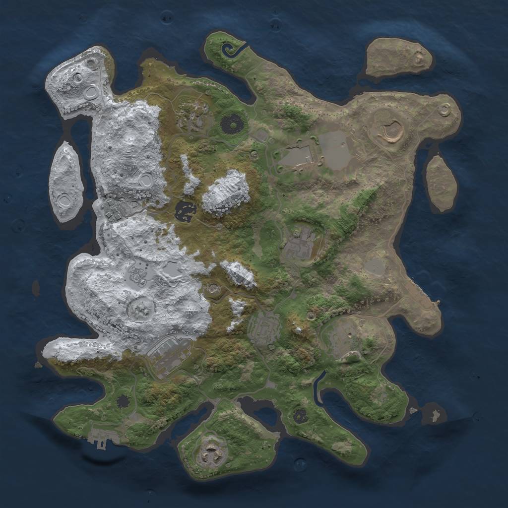 Rust Map: Procedural Map, Size: 3500, Seed: 140, 19 Monuments