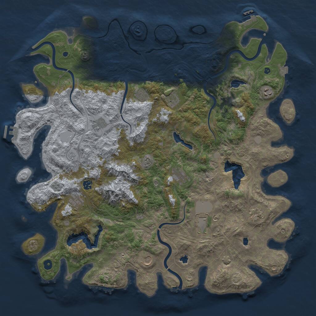 Rust Map: Procedural Map, Size: 5000, Seed: 288928031, 17 Monuments