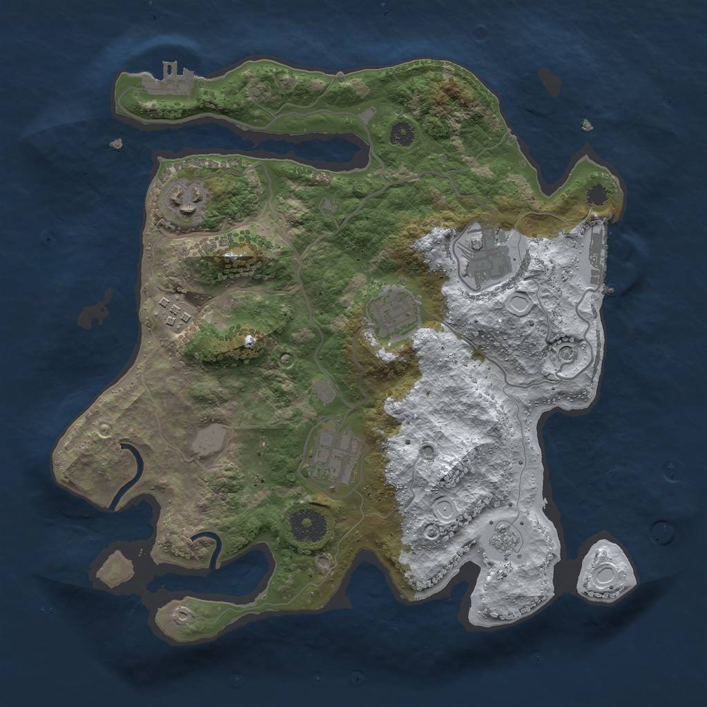 Rust Map: Procedural Map, Size: 3000, Seed: 589762, 14 Monuments