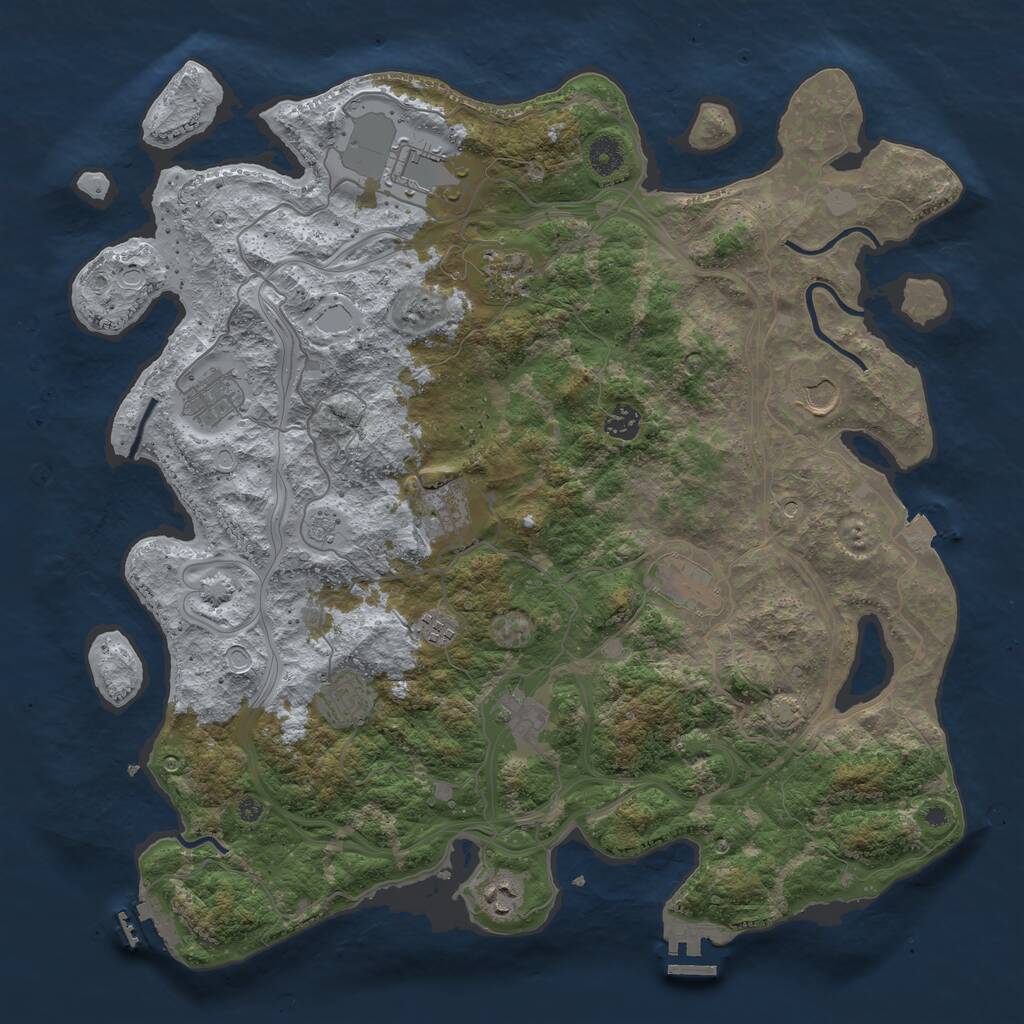 Rust Map: Procedural Map, Size: 4250, Seed: 994533, 17 Monuments