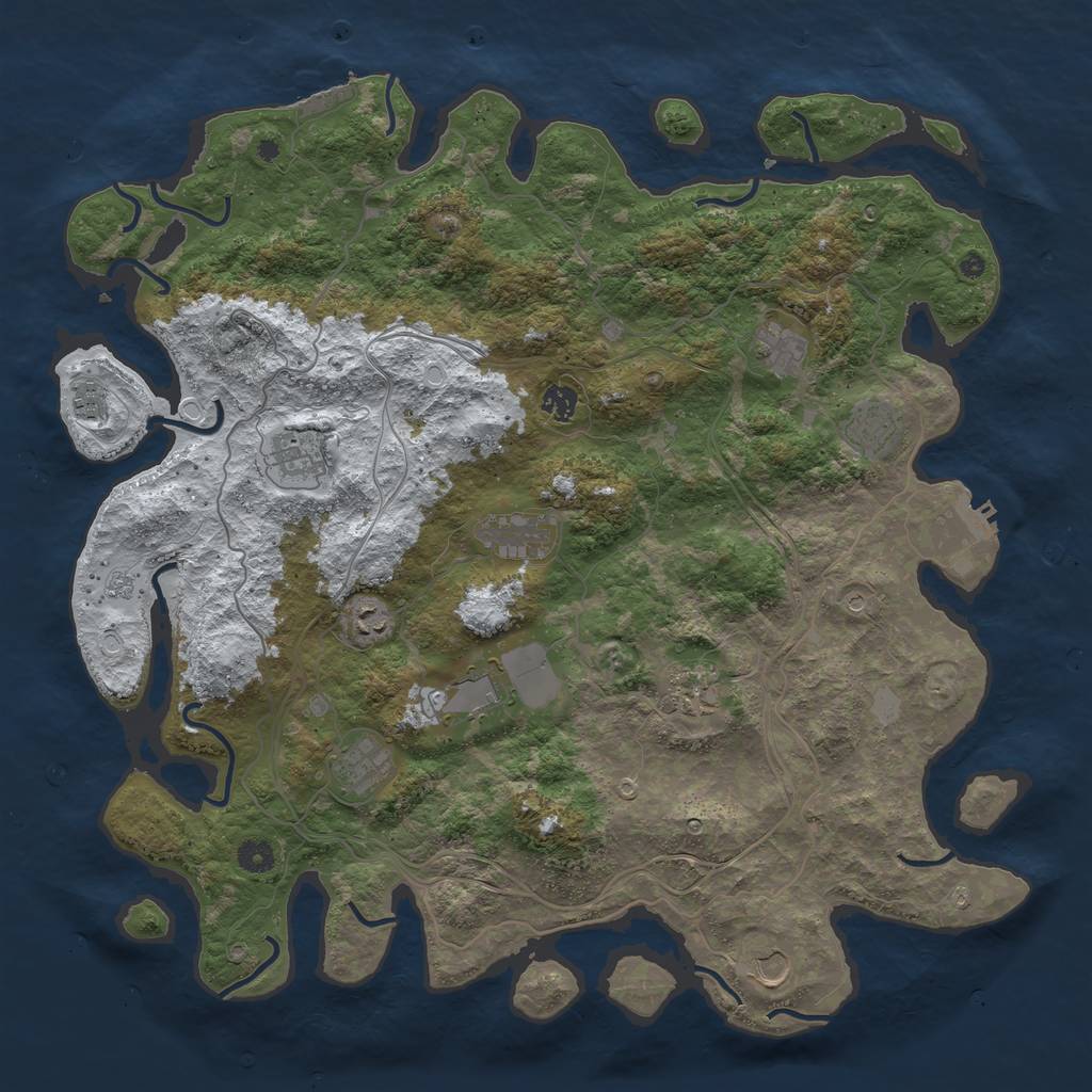 Rust Map: Procedural Map, Size: 4564, Seed: 1801901968, 20 Monuments