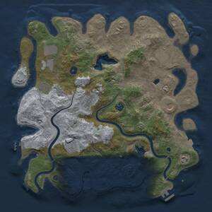 Thumbnail Rust Map: Procedural Map, Size: 4000, Seed: 1674578141, 16 Monuments