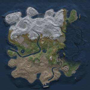 Thumbnail Rust Map: Procedural Map, Size: 3500, Seed: 2078660963, 14 Monuments