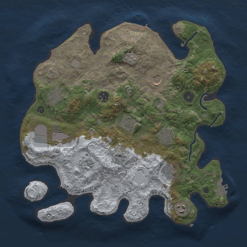 Rust Map: Procedural Map, Size: 3502, Seed: 941, 19 Monuments