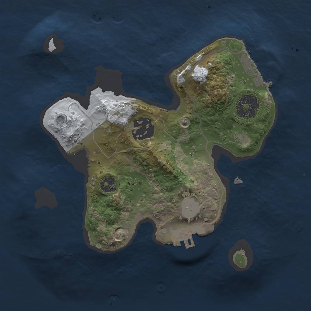 Rust Map: Procedural Map, Size: 2000, Seed: 184573, 8 Monuments