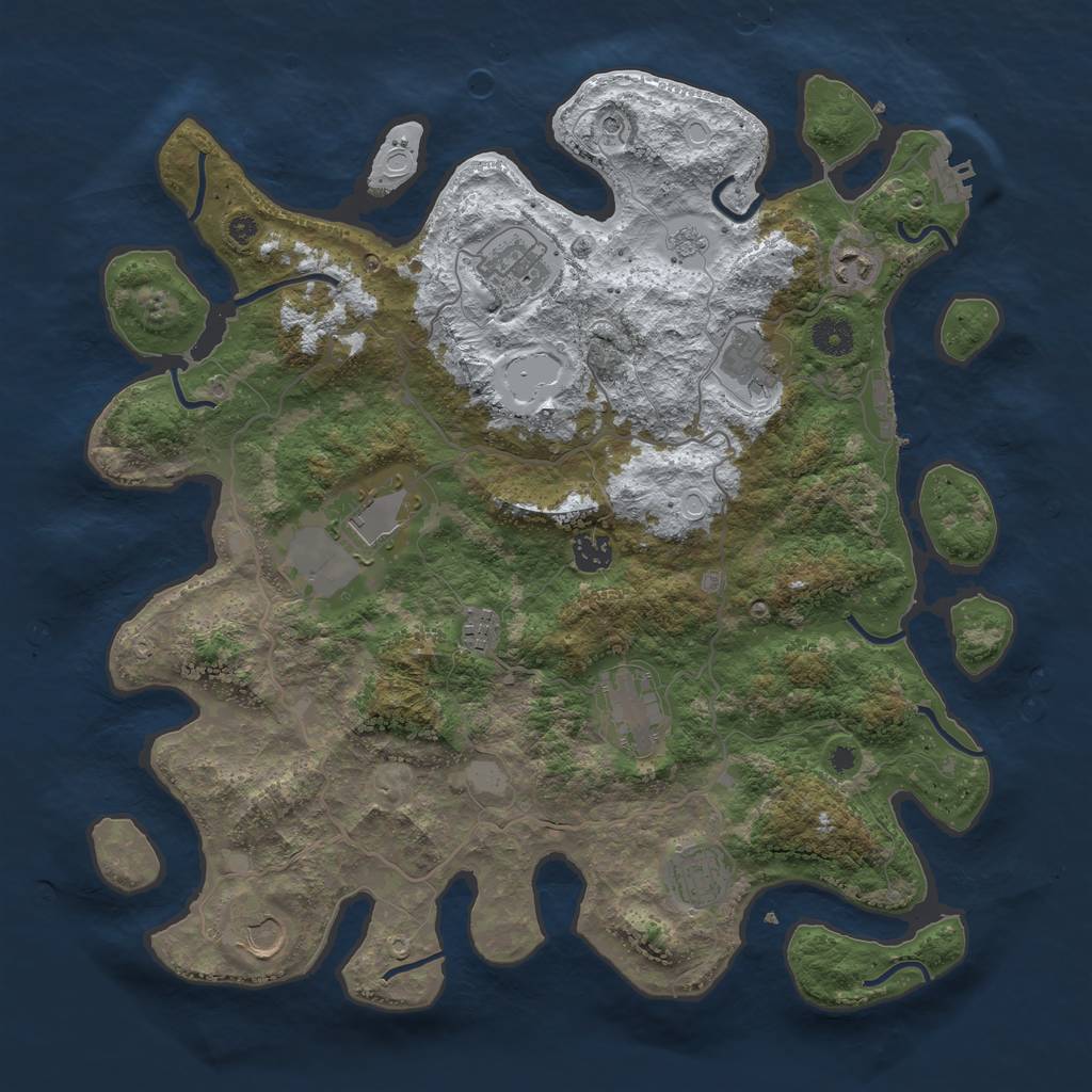 Rust Map: Procedural Map, Size: 4000, Seed: 487044, 18 Monuments