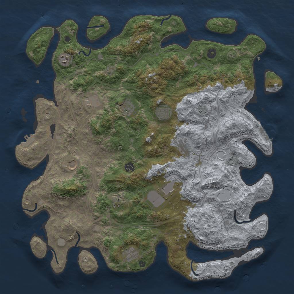Rust Map: Procedural Map, Size: 4500, Seed: 56198, 20 Monuments