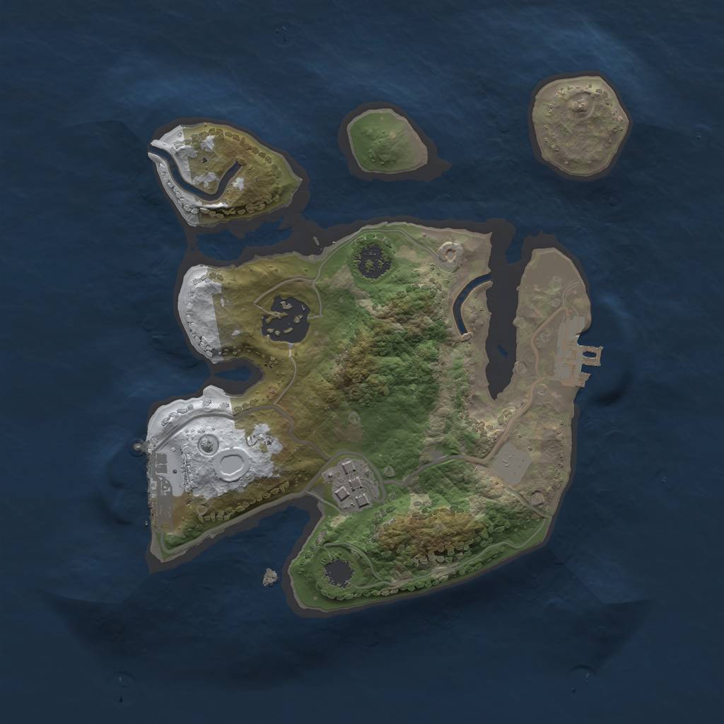 Rust Map: Procedural Map, Size: 2250, Seed: 8732021, 9 Monuments