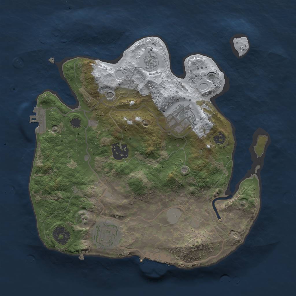 Rust Map: Procedural Map, Size: 2550, Seed: 2021587, 12 Monuments