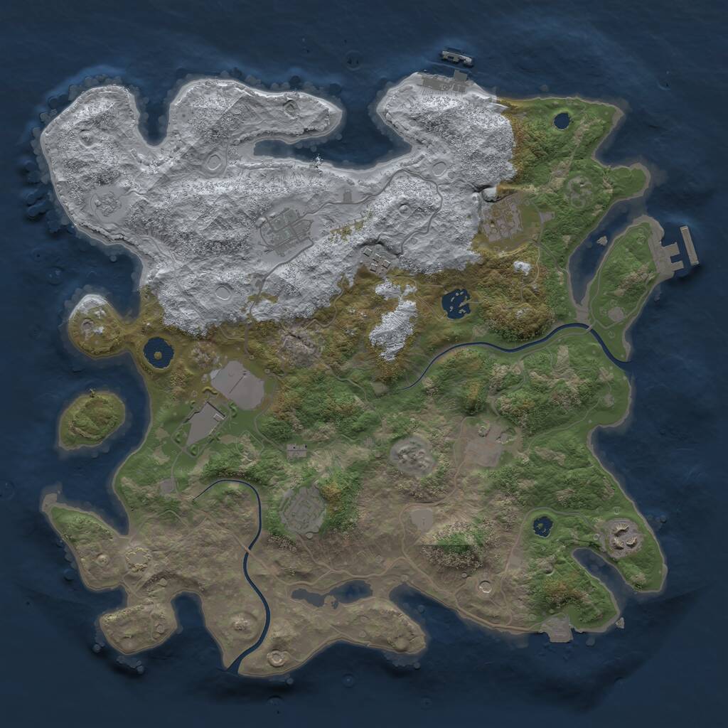 Rust Map: Procedural Map, Size: 3700, Seed: 316, 14 Monuments