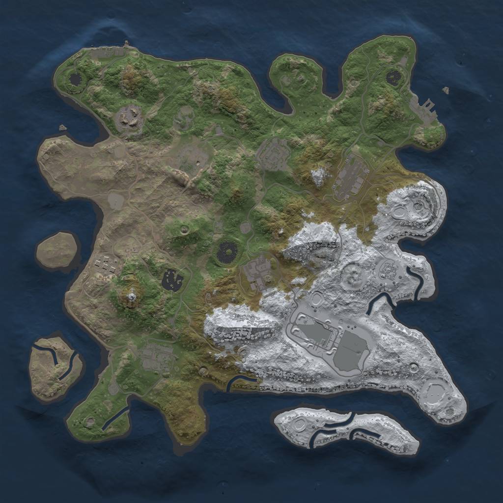 Rust Map: Procedural Map, Size: 3500, Seed: 1504796776, 18 Monuments