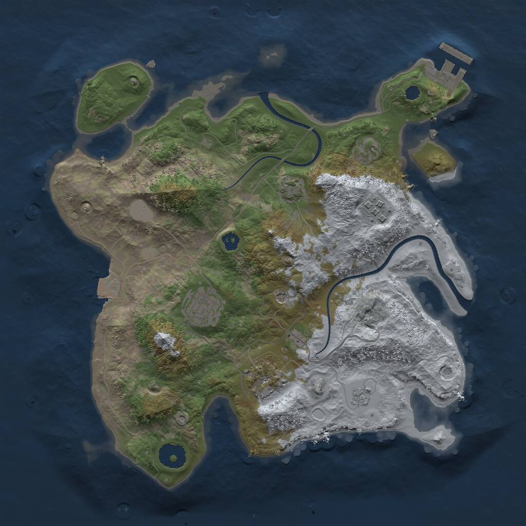Rust Map: Procedural Map, Size: 3000, Seed: 1523148166, 8 Monuments
