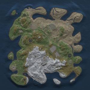 Thumbnail Rust Map: Procedural Map, Size: 3500, Seed: 915228476, 15 Monuments