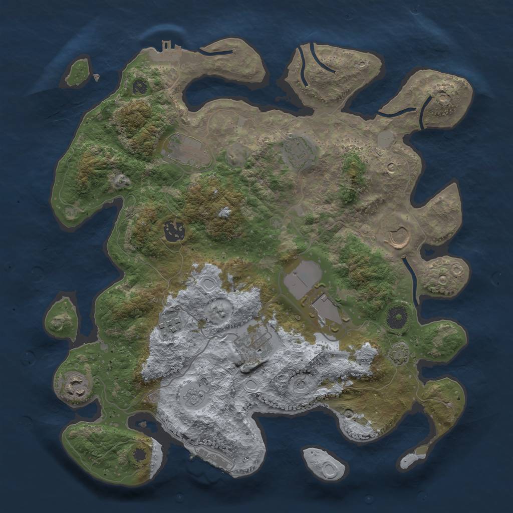 Rust Map: Procedural Map, Size: 3500, Seed: 915228476, 15 Monuments