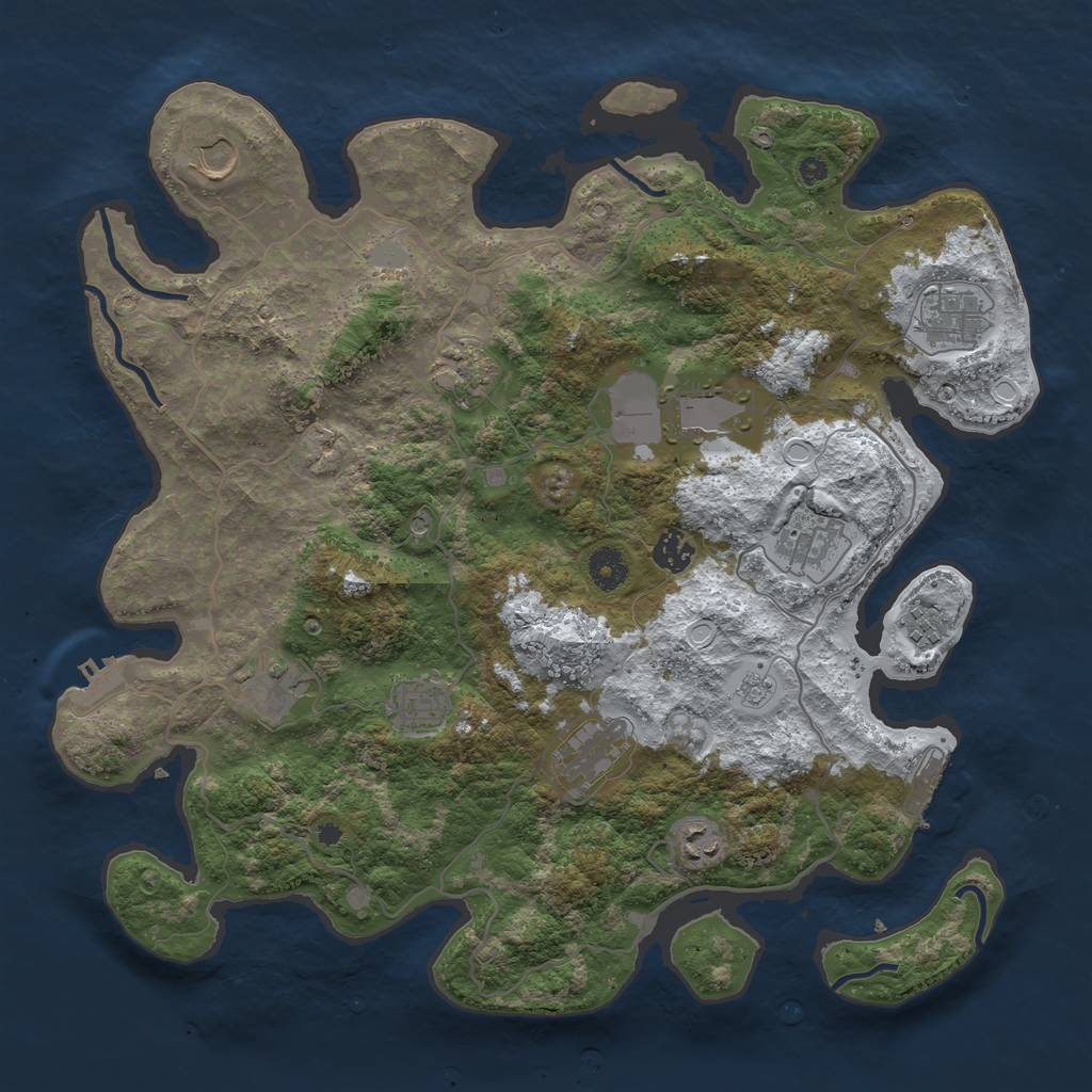 Rust Map: Procedural Map, Size: 4000, Seed: 1071495648, 20 Monuments