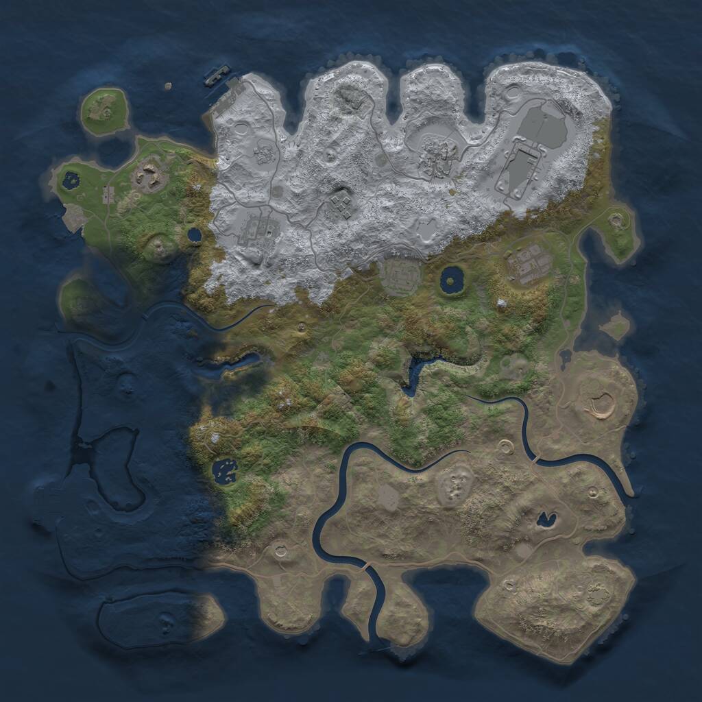 Rust Map: Procedural Map, Size: 4000, Seed: 1457557547, 15 Monuments
