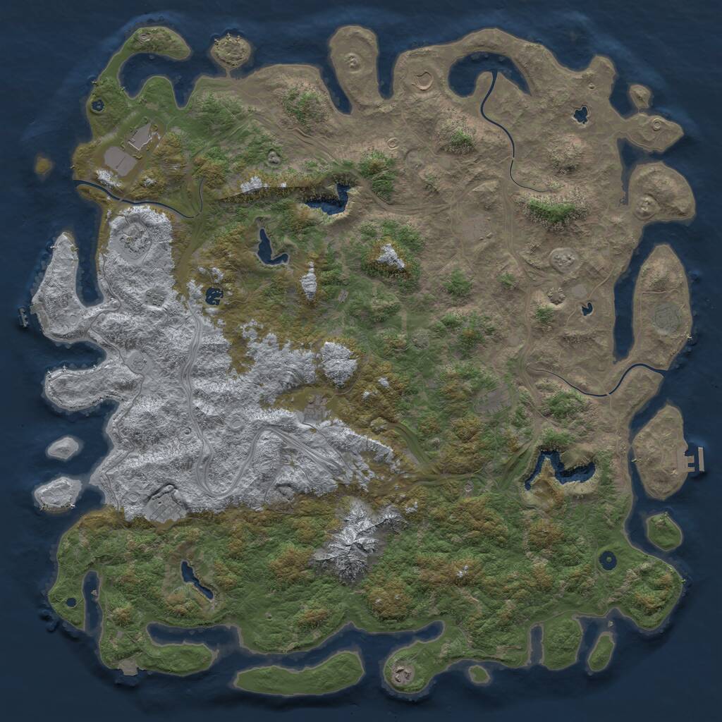 Rust Map: Procedural Map, Size: 6000, Seed: 256483, 17 Monuments