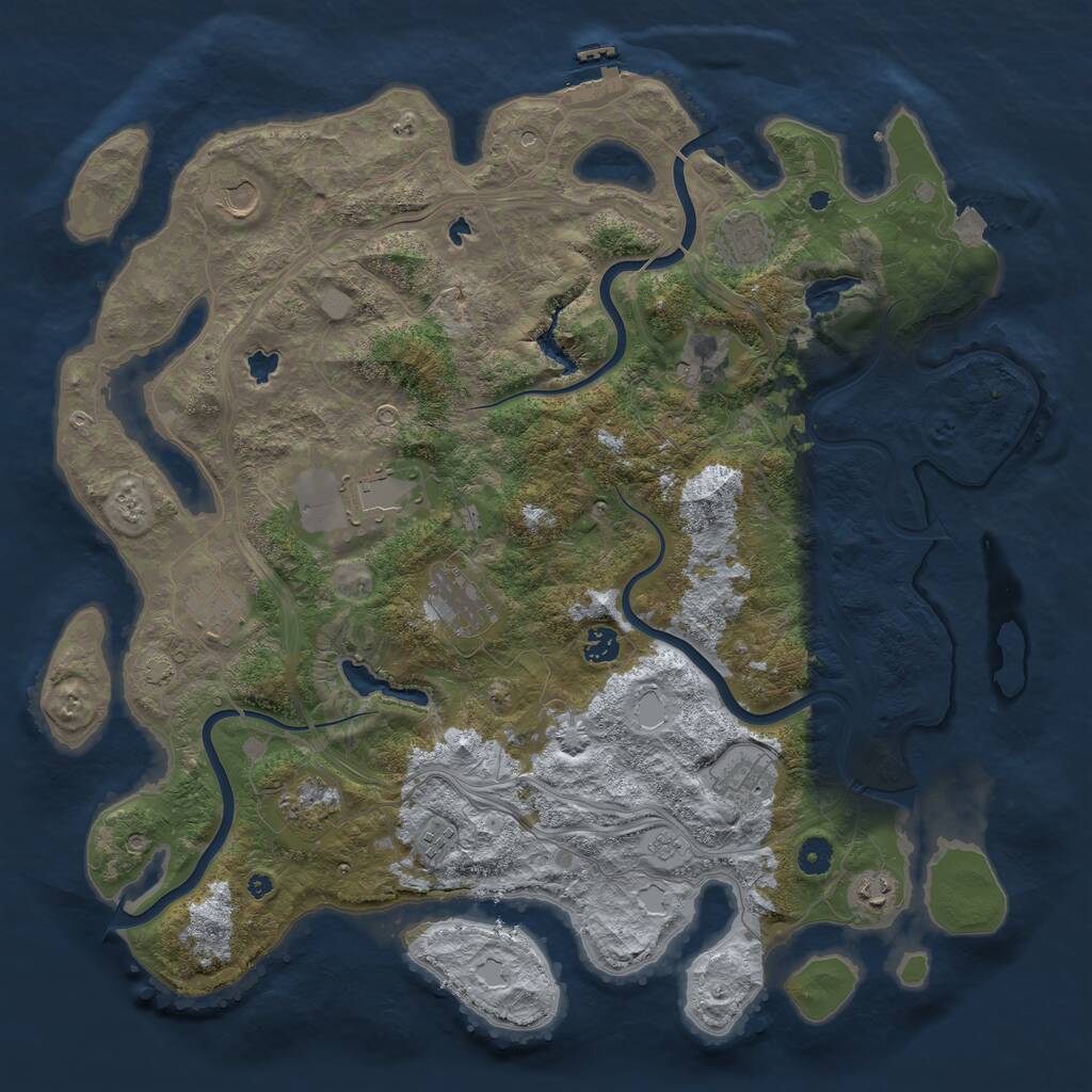 Rust Map: Procedural Map, Size: 4500, Seed: 262130449, 16 Monuments