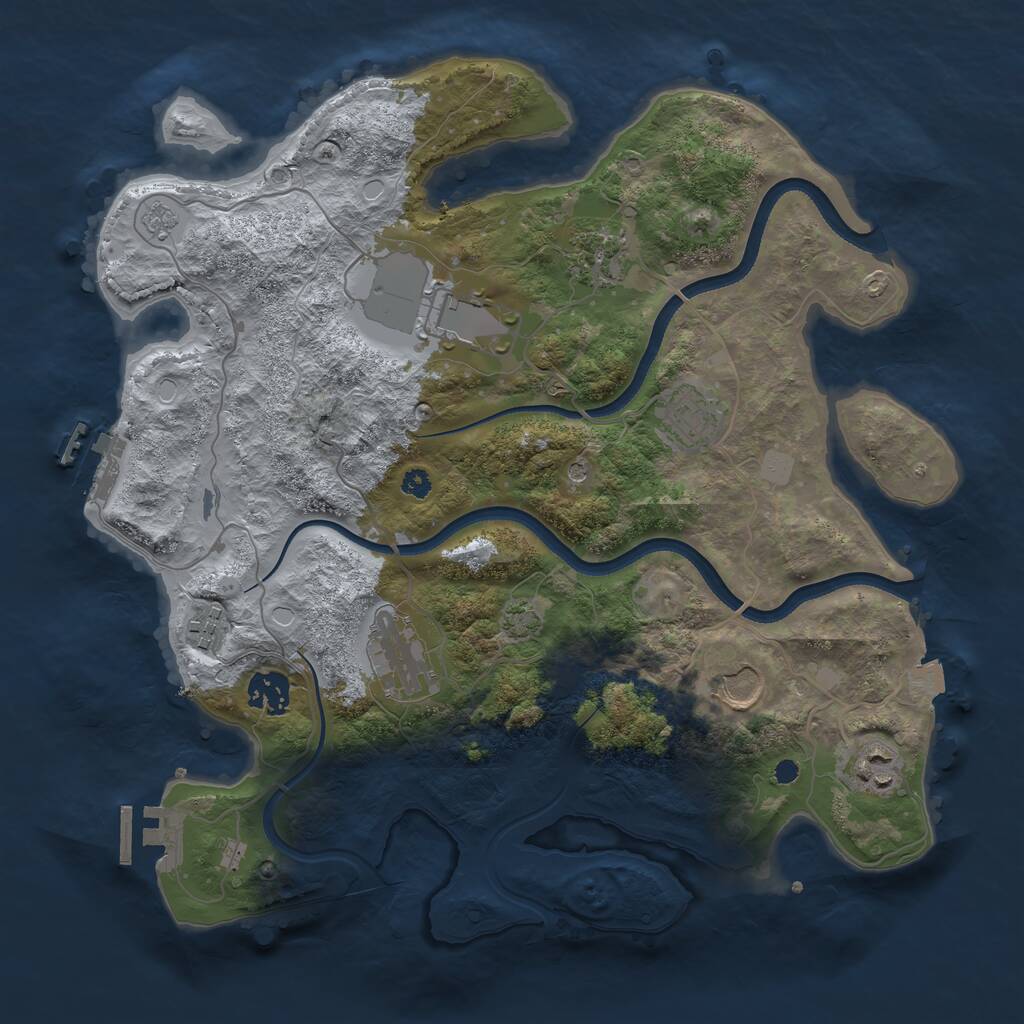 Rust Map: Procedural Map, Size: 3500, Seed: 170000, 14 Monuments