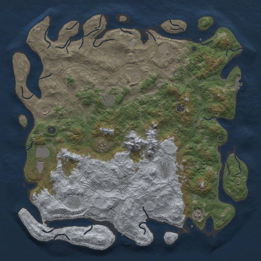 Rust Map: Procedural Map, Size: 5000, Seed: 978389, 20 Monuments