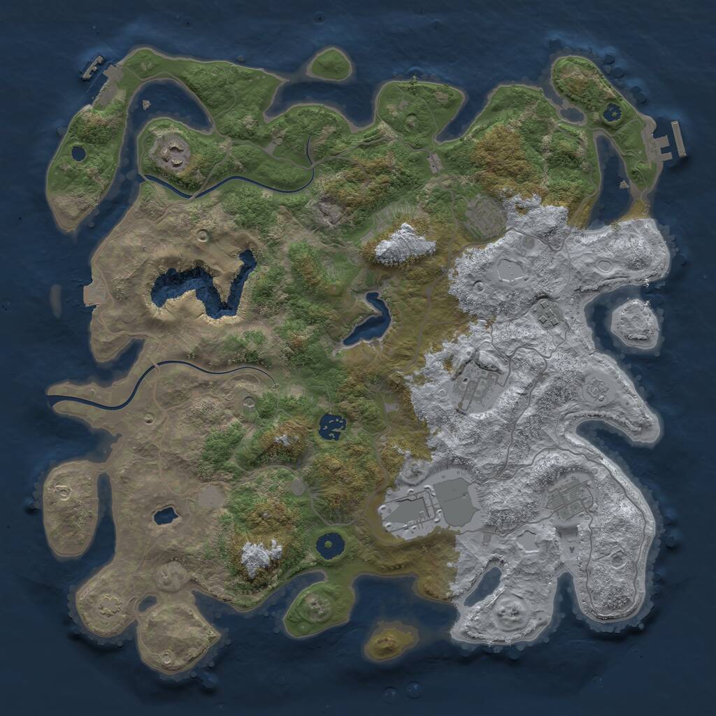 Rust Map: Procedural Map, Size: 4000, Seed: 8030238, 13 Monuments