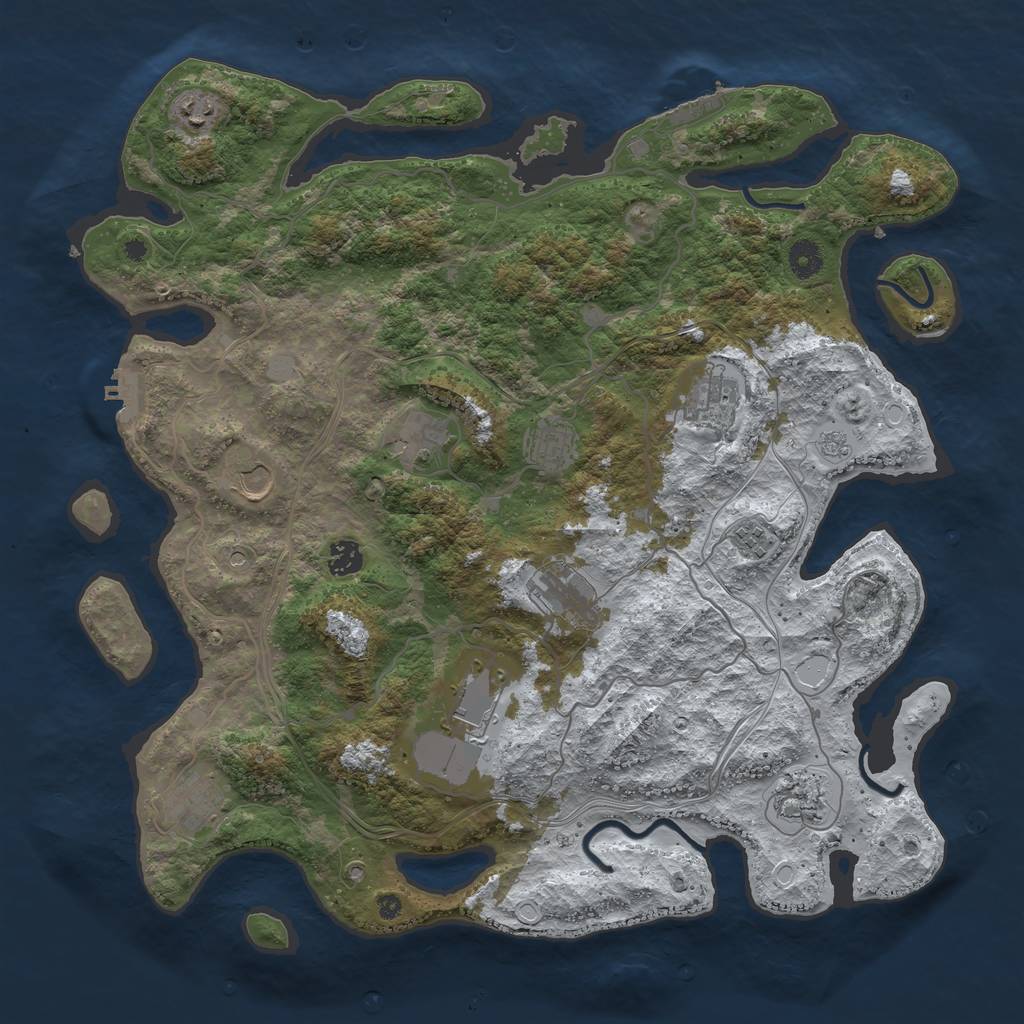 Rust Map: Procedural Map, Size: 4250, Seed: 1914057338, 20 Monuments