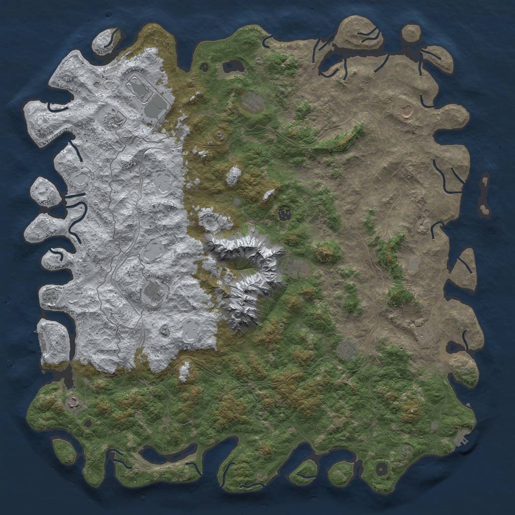 Rust Map: Procedural Map, Size: 6000, Seed: 860528506, 20 Monuments