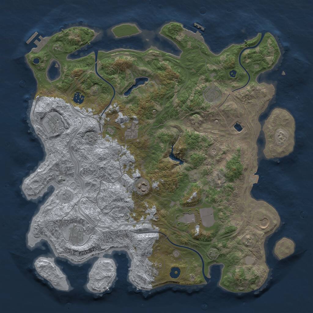 Rust Map: Procedural Map, Size: 4250, Seed: 7788, 16 Monuments