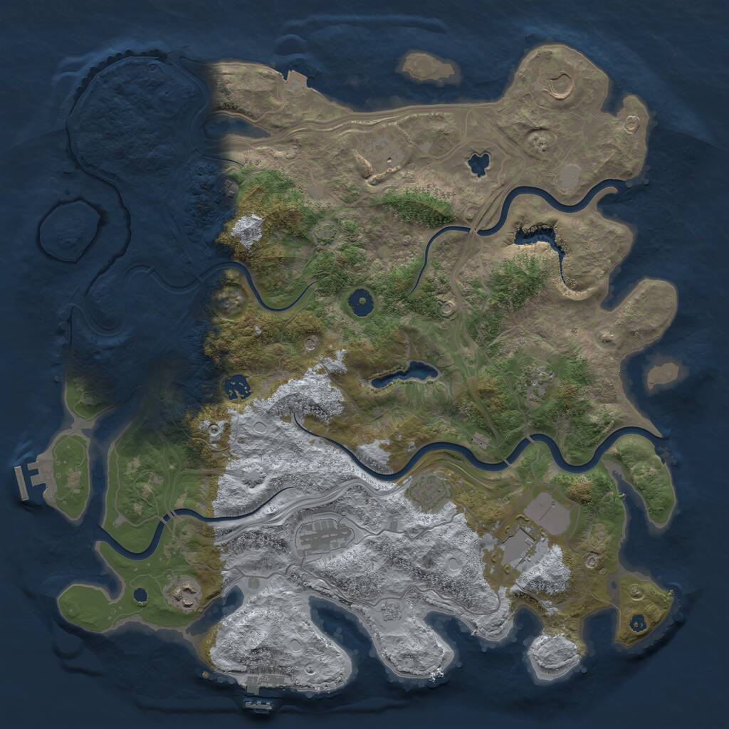 Rust Map: Procedural Map, Size: 4250, Seed: 1071380381, 15 Monuments