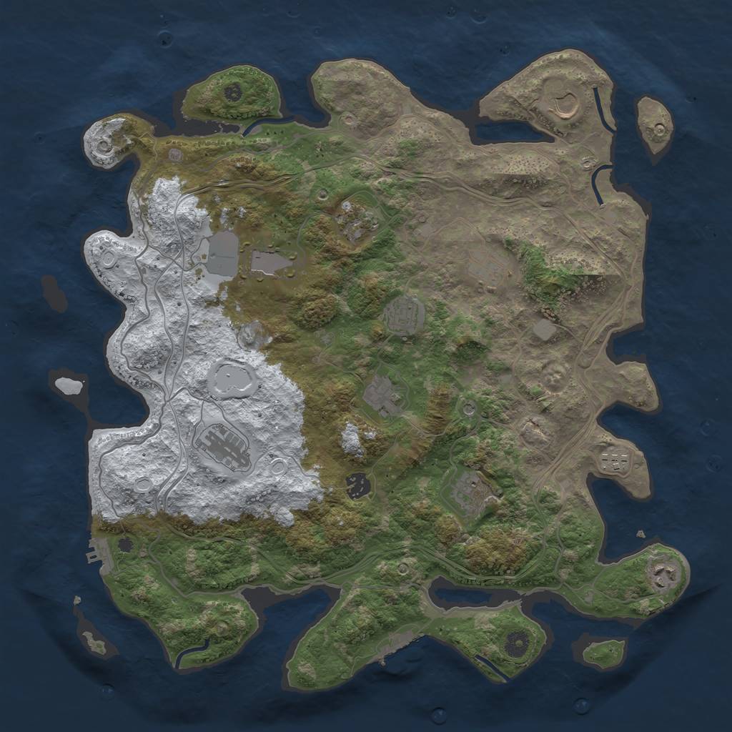 Rust Map: Procedural Map, Size: 4250, Seed: 1124150075, 19 Monuments