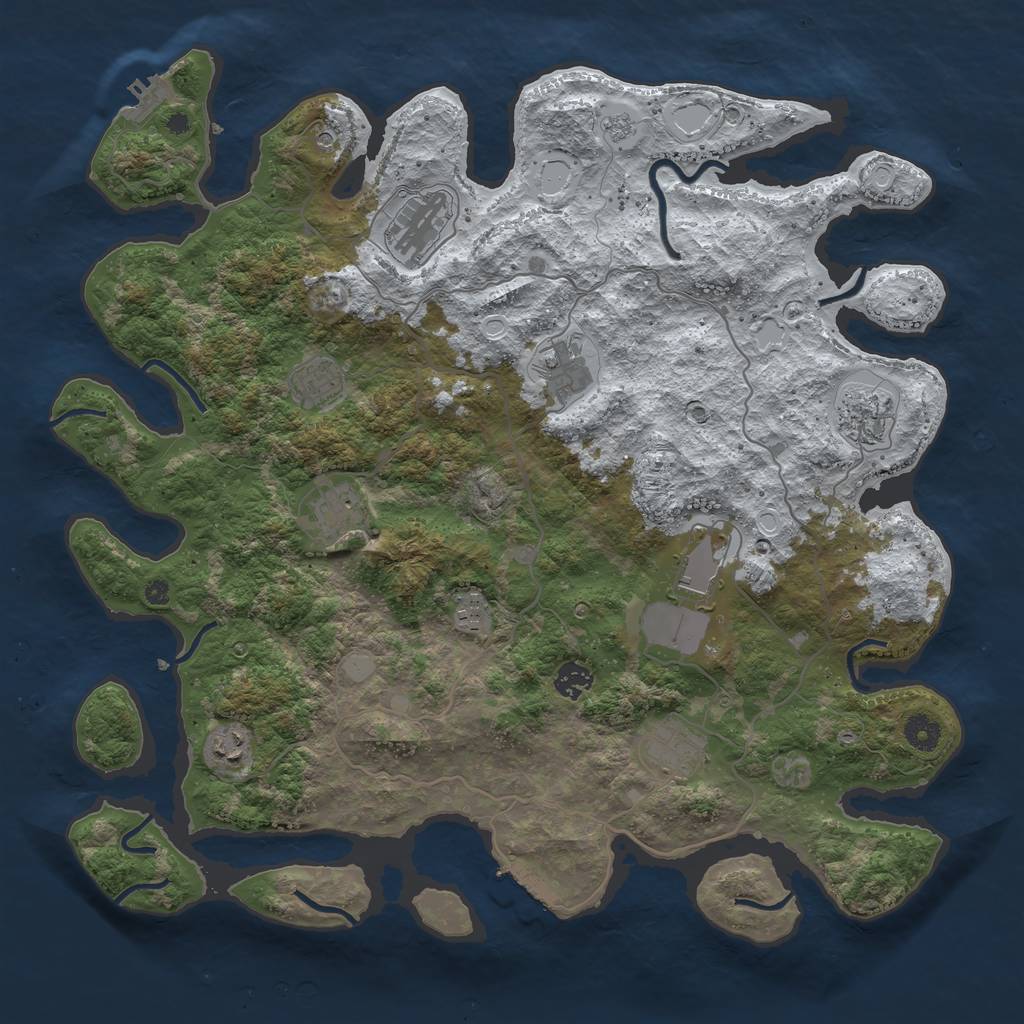 Rust Map: Procedural Map, Size: 4200, Seed: 512351, 19 Monuments