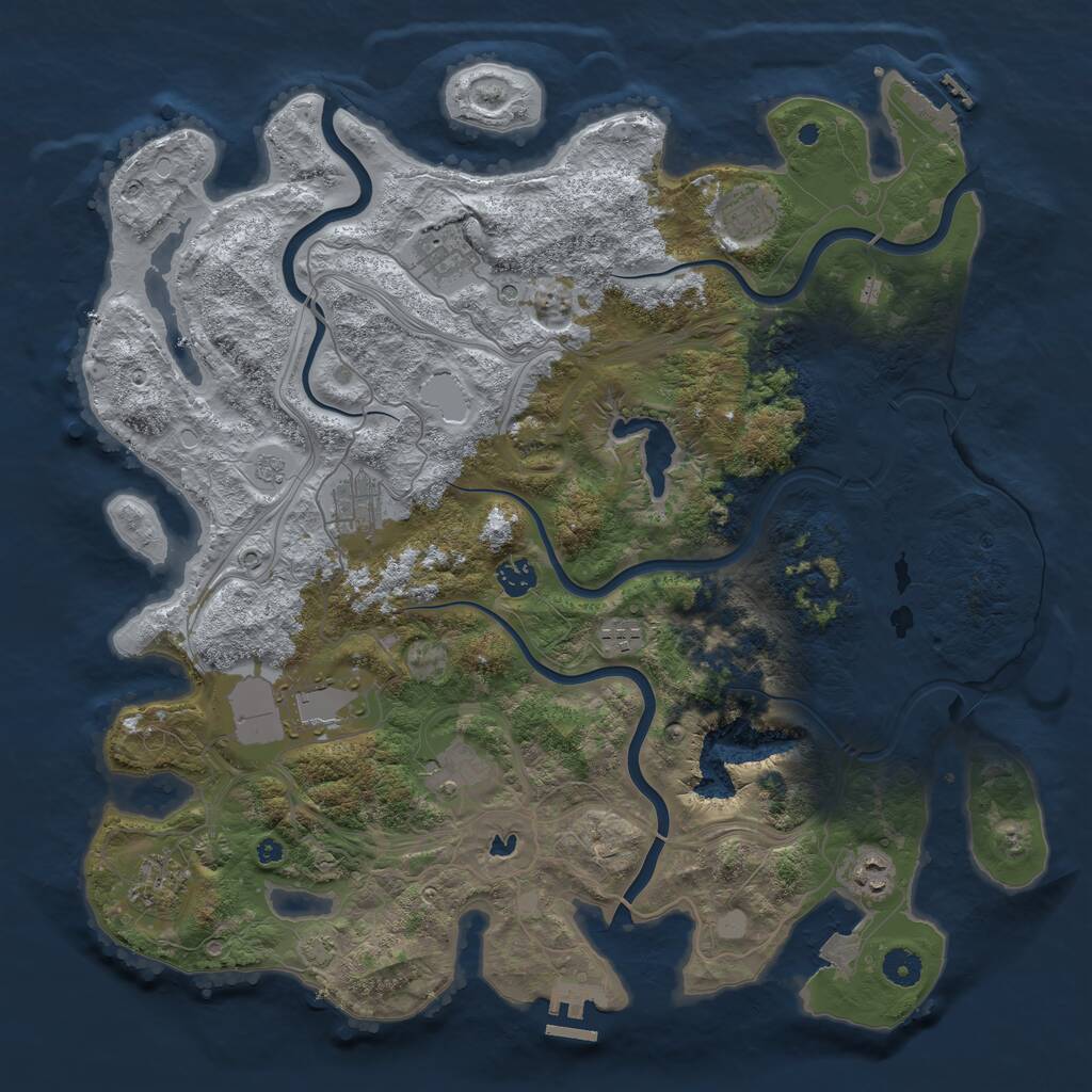 Rust Map: Procedural Map, Size: 4250, Seed: 860592603, 15 Monuments