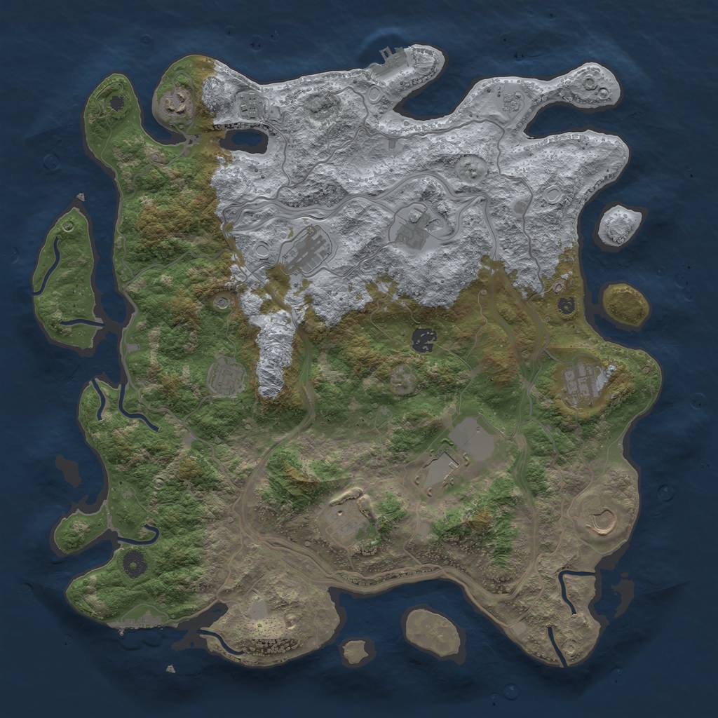 Rust Map: Procedural Map, Size: 4250, Seed: 1388447232, 19 Monuments