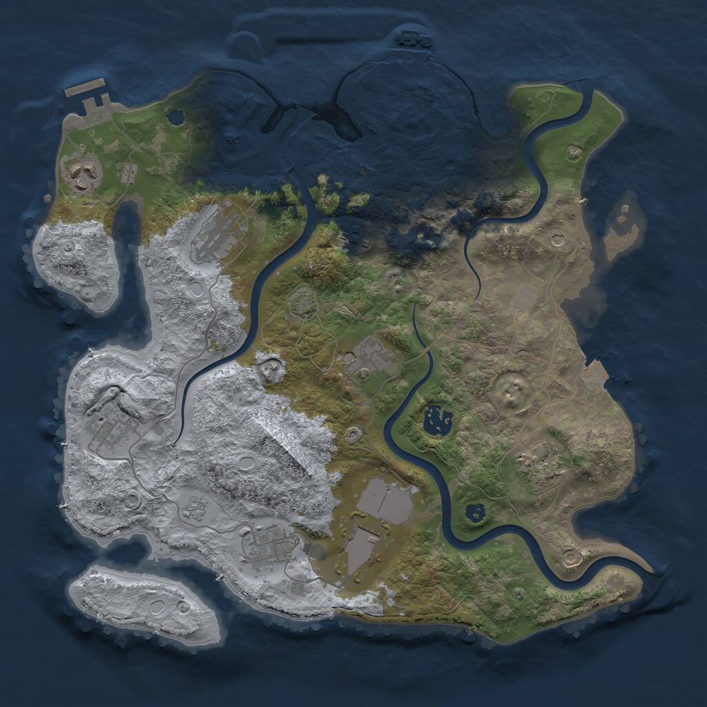 Rust Map: Procedural Map, Size: 3500, Seed: 219934648, 15 Monuments