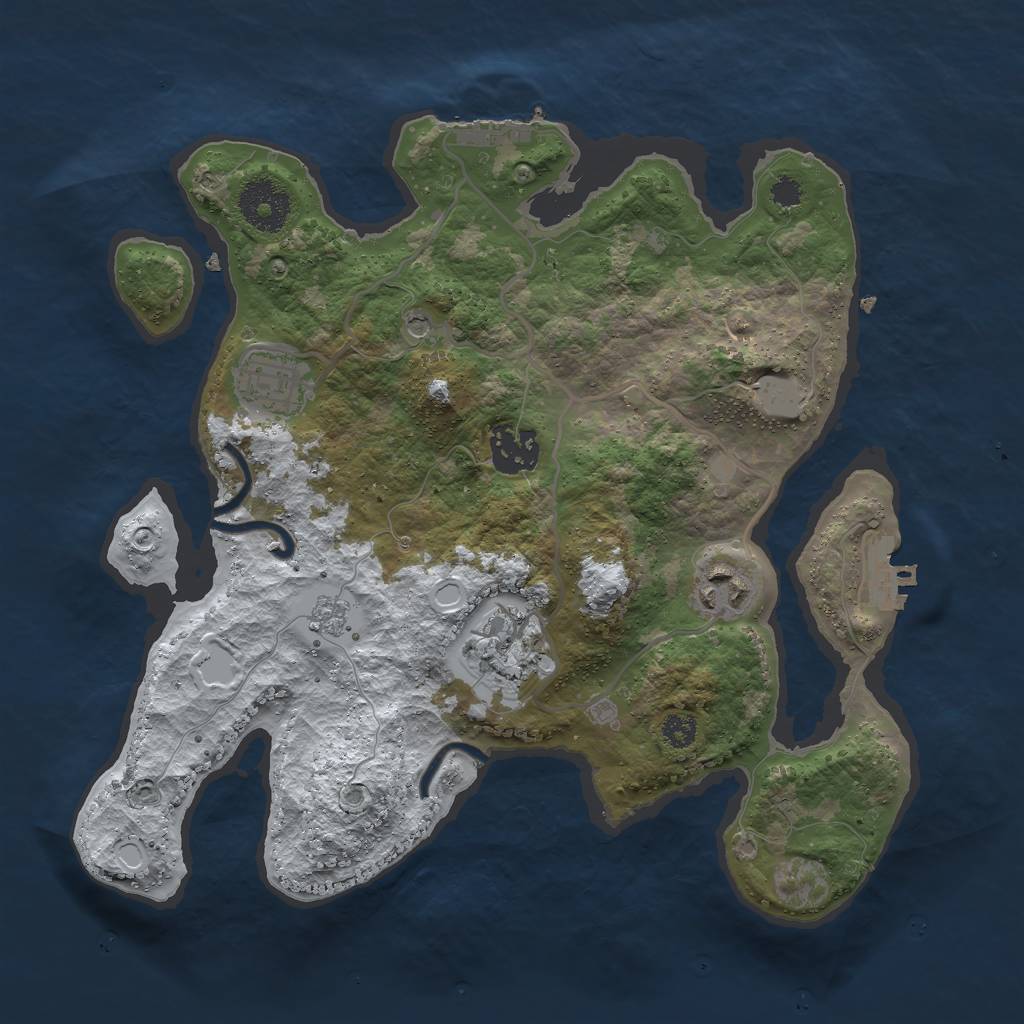 Rust Map: Procedural Map, Size: 3000, Seed: 1146462485, 13 Monuments