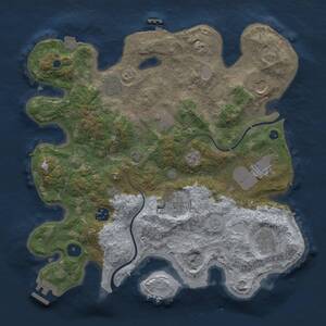 Thumbnail Rust Map: Procedural Map, Size: 3500, Seed: 2055321741, 13 Monuments