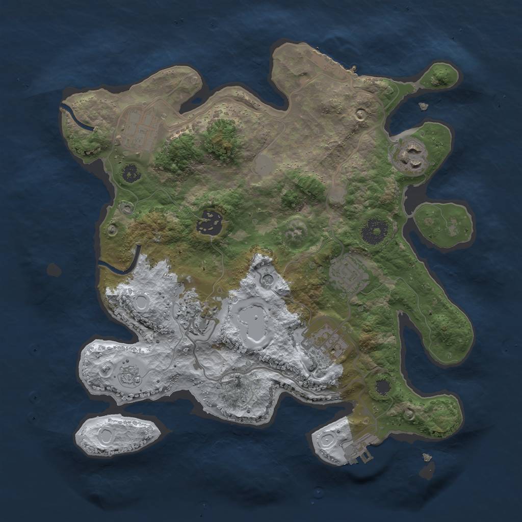 Rust Map: Procedural Map, Size: 3000, Seed: 1640935705, 15 Monuments